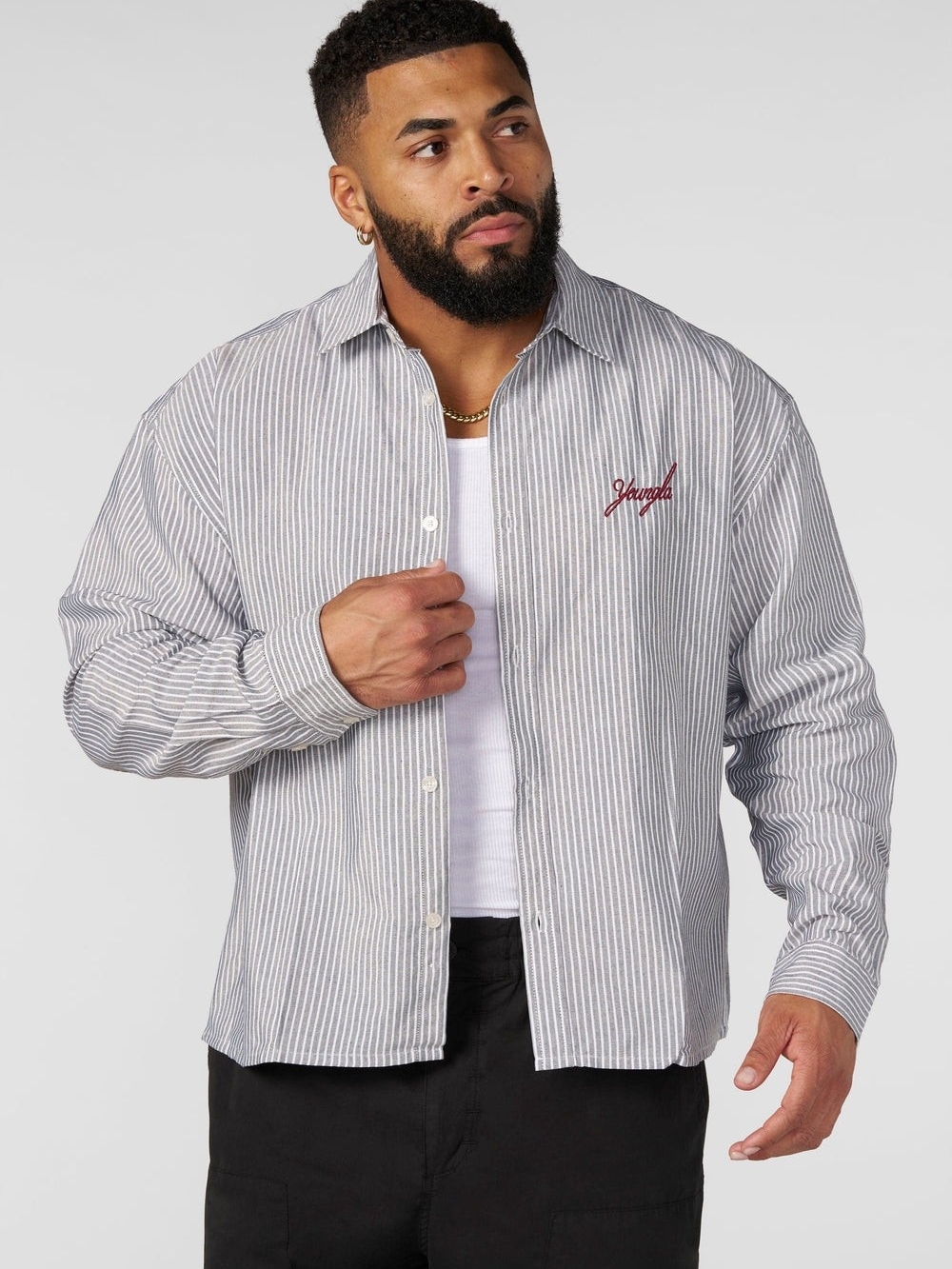 YoungLA 8043 - Industry Longsleeve Button-ups 'Black'